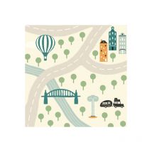 Décoweb - Sol Vinyle Style Chambre enfants - Circuit de voiture clair - Rouleau de 3m x 3m