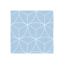 Sol Vinyle Textile économique - Rosace géométrique - Bleu - Rouleau de 3m x 13m