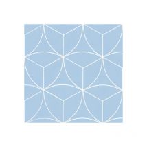 Sol Vinyle Textile économique - Rosace géométrique - Bleu - Rouleau de 4m x 13m