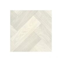 Décoweb - Sol Vinyle Textile Rénove - Imitation Parquet Chevrons bâtons rompus - Chêne blanchi - Rouleau de 3m x 12m