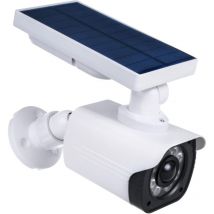 SOL1800S Kamera Attrappe mit LED-Licht Überwachungskamera PIR-Bewegungsmelder Dummy Kamera Solarbetrieben Geeignet für Außenbereich IP66 Wasserdicht