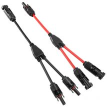Solaire Panneau Câble Connecteur Professionnel (1 à 2 branches) y Connecteurs Câble Solairede Panneau Solaire mmf + ffm Adaptateur Solaire 1 Paire