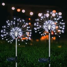 Solar-außenleuchten, 2 Stück, 150 Leds, Solar-feuerwerksleuchten, 2 Modi, Solarbetrieben Für Terrasse Und Rasen