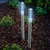 Zeitlose Solar Leuchtstäbe Twin im 2er-Set Luftblasen wetterfest 102064 - Esotec