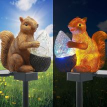 Solar Garden Lights Outdoor Decor Solar Squirrel Stake Lights Colorful Led Ip6