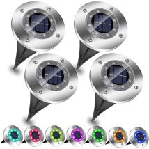 Solar Outdoor Garden Light IP65 Multicolour rgb, Pack of 4