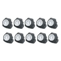 Etc-shop - 10er set- Solar led Gartenstrahler Selbstaufladend Aussenleuchte 'Stein'-Design Solar