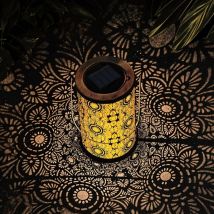 Solar Lantern Outdoor Waterproof Metal Sunflower Van Gogh Pattern led Solar Hanging Light for Garden Pathway Landscape Gift for Wife Mom Grandma