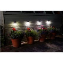 Garden Mile - 4 x Smart Garden Super Bright Solar Welcome & Security Wall Fence Post Lights