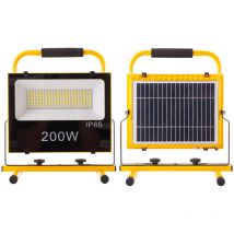 Greenice - Solar Led Strahler 200w 6500k Panel: 6v/12w Batterie: 7,2v/18000mah Fernbedienung [wr-kfl-e-200w]