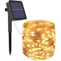 Solar-lichterkette Für Den Außenbereich, 11 M, 100 Leds, 8 Modi, Wasserdichtes Kupferkabel