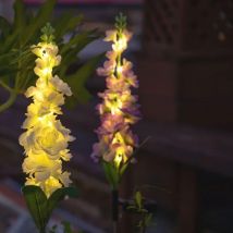 Solar Lights for Outdoor Gardens - Hyacinth Flower Solar Lanterns, Larger Solar Power Capacity, Waterproof Solar Decorative Lights (2 Pack/White)