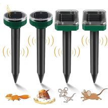 Mumu - Solar Mole Remover 4pcs Ultrasonic Mole Repellent Snake Repellent Hunting Moles Eliminate Ultrasonic Plug Mouse Mole Repellent Voles Pests