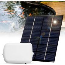 Solar Pond Aerator with Air Pump 2000mA Backup Battery Aquarium Oxygen Aerator Air Pump with Pipe Air Bubble Stones for Garden Fish Tank Pool Pond