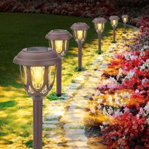 Solar Powered Garden Lights, Set of 6 Solar Powered Lights, IP44 Waterproof Landscape Garden Lights, Wireless Led Decoration for Pathway Lighting