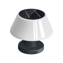 Solar Tischlampe, Outdoor Kabellose Tischlampe Wiederaufladbarer Akku, 4500K Einstellbar, IP44 Wasserdicht, Solarlampe für Camping, Balkon,
