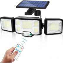 Gotrays - Outdoor Solar Wand Lampe Led Lampe 3 Köpfe 192 Leds Motion Sensor Sicherheit Licht Flutlicht Beleuchtung Ip65 Wasserdichte Solar energie