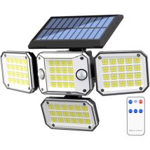 Solar-wandleuchte Für Den Außenbereich Mit Bewegungsmelder: 296 Leds, Solar-wandleuchte Für Den Außenbereich, 3500 Lm, 7000 K, 3 Beleuchtungsmodi, 