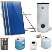 Sunex - Solaranlage Solarpaket 3 Kollektoren Speicher Flachdach Flachkollektor Speicher