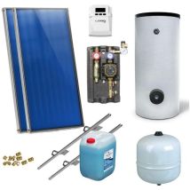 Sunex - Solaranlage Warmwasser Solarpaket 2 Kollektoren Speicher Flachkollektor
