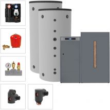 Solarbayer - Solarbayer Pelletkesselset plt-ac 45-1C Variante c 45kW mit 2xSLS-800-S Speicher