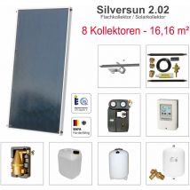 Solarbayer - Solarbayer Silversun Flachkollektor Solarpaket 8 Solaranlage 16,16 m² Solar