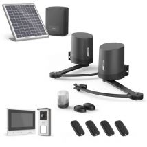 Solarbetriebener Flügeltorantrieb Und Kabellose Gegensprechanlage, Komplett Solarbetrieben