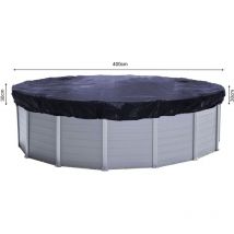 Solare Copertura invernale per piscina Rotonda 200g / m² per dimensioni piscina 366 - 400 cm Dimensioni tela cerata ø 460 cm Nero