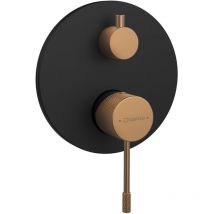 Solaris Robinet de douche en béton, 2 voies, noir/cuivre mat