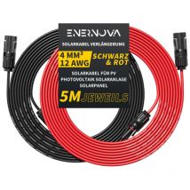 Enernova - Solarkabel 4mm²/6mm², Solarkabel Verlängerung 1/2/3/5/10/15/20M, Multi-Contact 4 Solarkabel, IP67 Wasserdichtem, Solarkabel