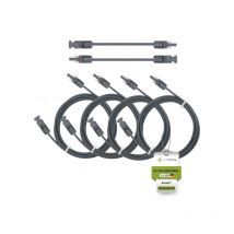 Solarkabel Doppelpack 4x PV-Kabel 4mm² H1Z2Z2-K Schwarz & Schwarz mit Solarstecker 4 x 8m - 4mm²