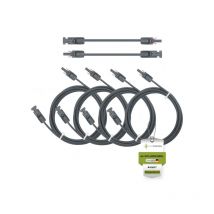 Solarkabel Doppelpack 4x PV-Kabel 4mm² H1Z2Z2-K Schwarz & Schwarz mit Solarstecker 4 x 45m - 4mm²