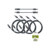 Solarkabel Doppelpack 4x PV-Kabel 6mm² H1Z2Z2-K Schwarz & Schwarz mit Solarstecker 4 x 25m - 6mm²