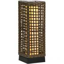 Solarlampe Rattan, Led-außenleuchte Mit Lichtsensor, Wasserdicht, 15.5x15.5x46 Cm, Für Garten & Terrasse