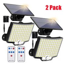 Solarlampen 106LED 4 Modi IP65 5M Bewegungssensor - 2 Pack