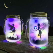 Beijiyi - Solarlaterne, Mostof IP44, wasserdicht, für den Außenbereich, Einmachglas, Solarlampe für Terrasse, Rasen, Party, Lichter, Gartendekoration
