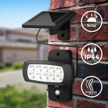B.k.licht - Solarleuchte Garten - led, Bewegungsmelder, Dämmerungsschalter, 6500K, schwarz