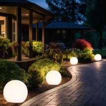 Solarleuchte Kugel Garten Kugelleuchte Solar 10 Cm Led Gartendeko Solarkugel Für Außen Klein, Leuchtdauer Ca. 6-8 Stunden, H 38 Cm, 4er Set