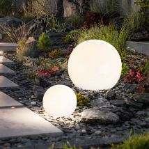 Solarleuchte Kugel Garten Kugelleuchte Solar LED Gartendeko Solarkugel für Außen, mit Erdspieß, Leuchtdauer ca. 6-8 Stunden, warmweiß, D 10/30 cm,