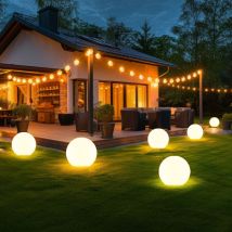 Solarleuchte Kugel Garten Led Gartendeko Solarkugel Für Außen 20 Cm Kugelleuchte Solar, Leuchtdauer Ca. 6-8 Stunden, H 62 Cm, 6er Set