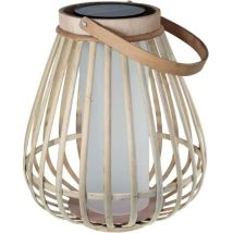 Solarleuchte - Marta - Beige - Naturbambus - Licht Effet Flamme - Usb- Und Solarladung