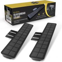 Solarsys - Pack de 2 lámparas solares para exterior, luz superior para carteles de inmobiliarias, publicidad y señalización, en color negro