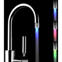 Solde- Mitigeur de lavabo--Robinet d'eau led coloré à 2 paquets avec 3 couleurs Changement de contrôle de la température, Torchon de robinet de