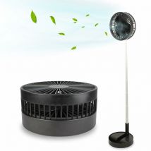 FISHTEC Ventilatore da Tavolo senza fili - Telescopico da 35 a 100 cm - Testa inclinabile 180° - 4 velocità - Ricaricabile USB - Silenzioso 30dB