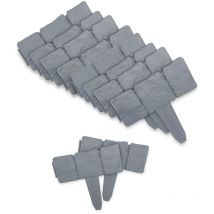 Lot de 10 Bordures jardin fishtec effet Pierre pour Parterre de Jardin, Allée, Pelouse