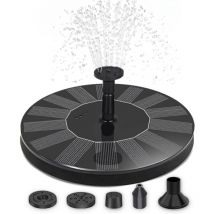 Soldes Fontaine solaire pour l'extérieur - Pompe à eau solaire flottante de 16 cm avec 5 embouts interchangeables - Fontaine d'eau pour balcon, mini