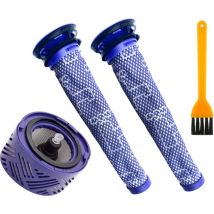 Soldes Kit 3 Filtres Compatible pour Dyson V6 V7 V8 DC58 DC59 DC61 DC62 Aspirateur Série Post Pré Moteur Accessoire Rechange, Filtre Aspirateur Post