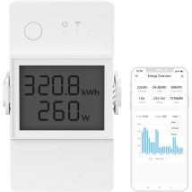 Soldes POW Elite Interrupteur Connecté WiFi avec Mesure Consommation Electrique, 20A/5000W Haute Puissance Interrupteur Sans Fil, Wattmetre