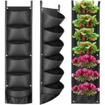 Soldes Sac de Plantation Vertical 7 Poches Sac à Plantes Mural Jardinière Suspendu Plante Verticale,Matériau feutre,Réutilisables et