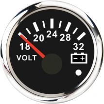 Soldes Voltmètre 52 mm 18-32 V 24 V pour camion ATV UTV avec rétroéclairage rouge avec alarme